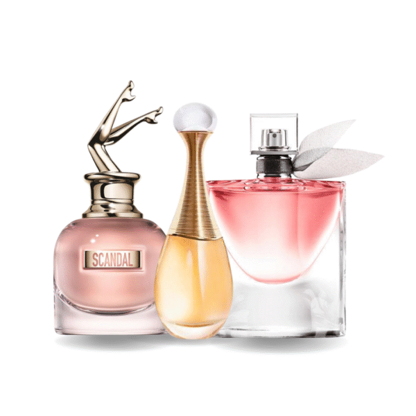 Combo aus 3 Damenparfums - Scandal von Jean Paul Gaultier, J'adore von Dior und La Vie Est Belle von Lancôme (je 100ml)